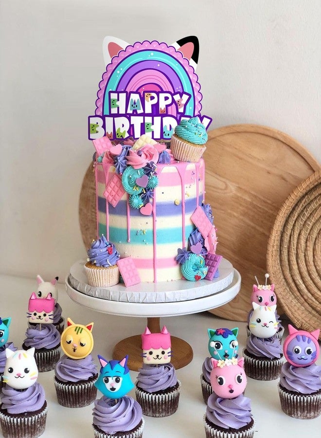 Think Green Fun Dollhouse Birthday Cake Topper Girls Doll House Party Decorations - Image 4